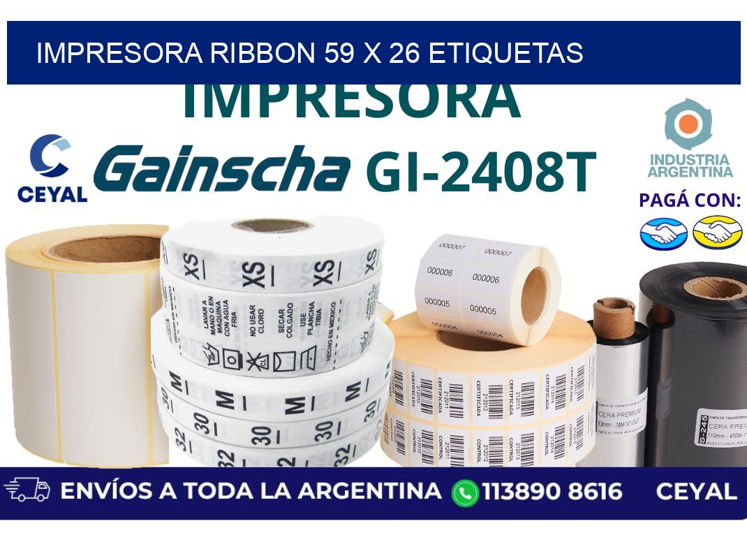 impresora ribbon 59 x 26 etiquetas