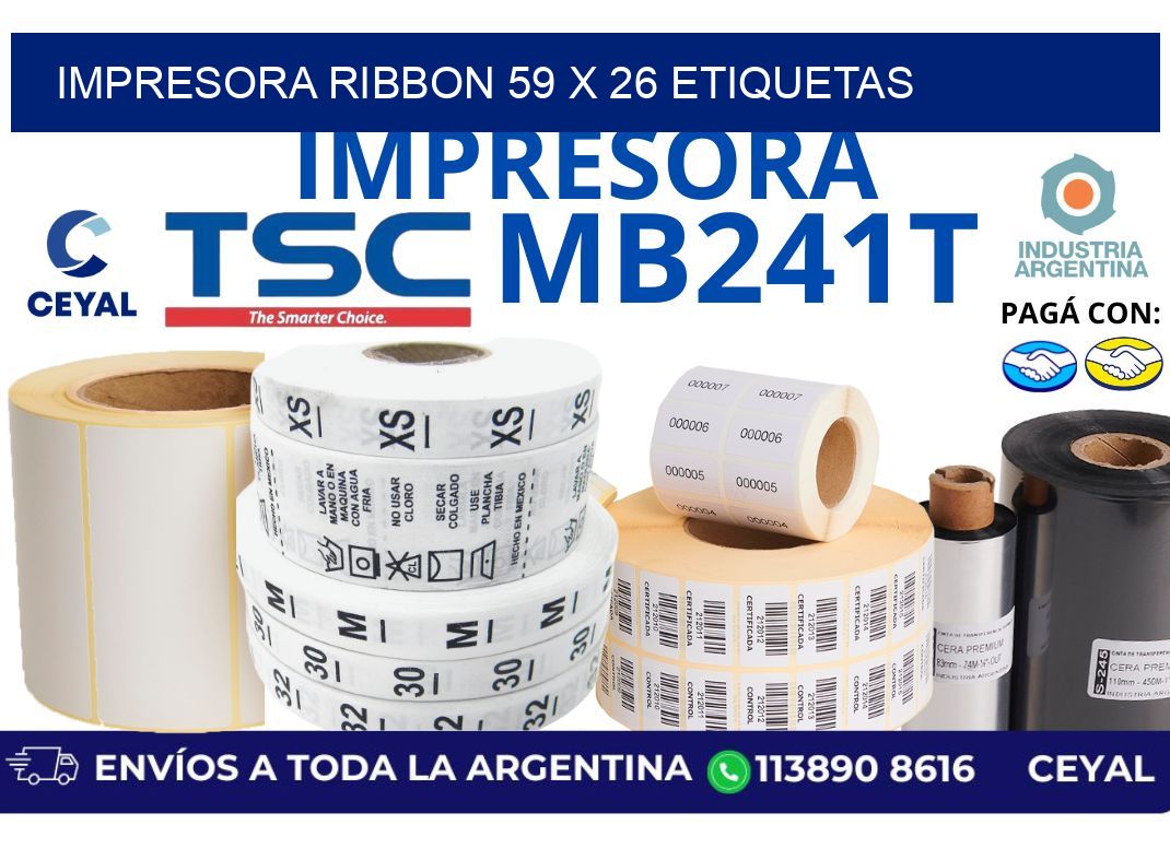 impresora ribbon 59 x 26 etiquetas