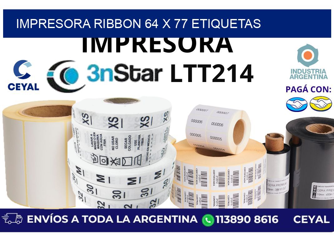 impresora ribbon 64 x 77 etiquetas