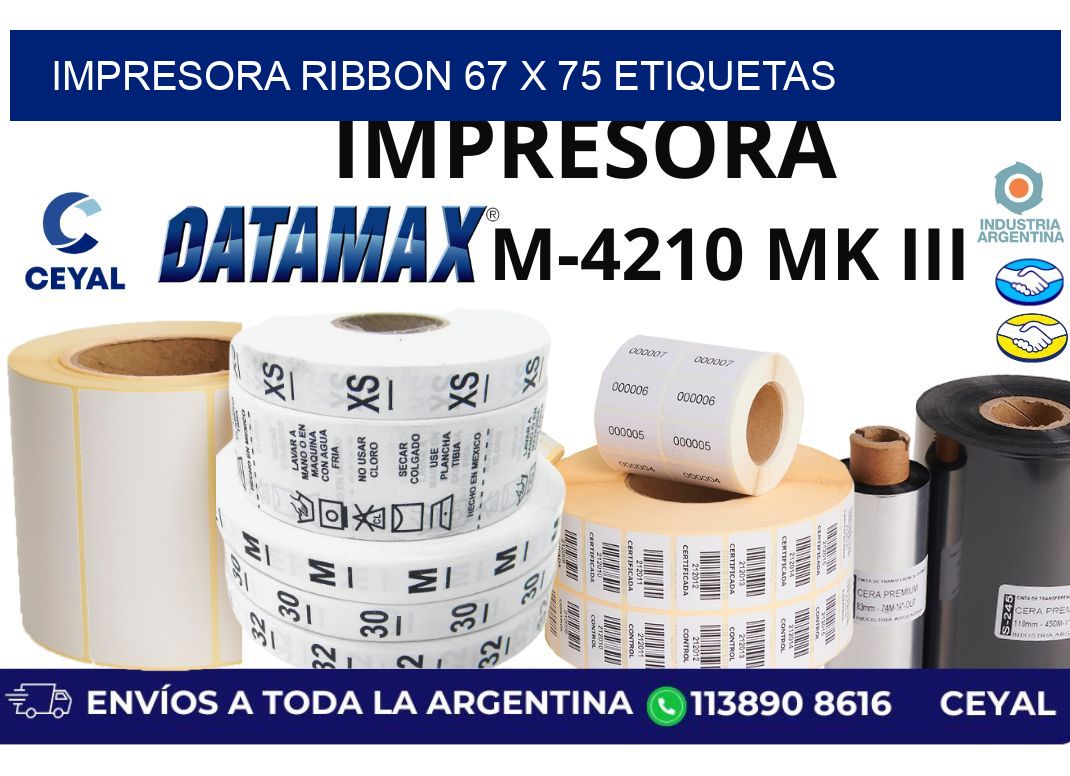 impresora ribbon 67 x 75 etiquetas