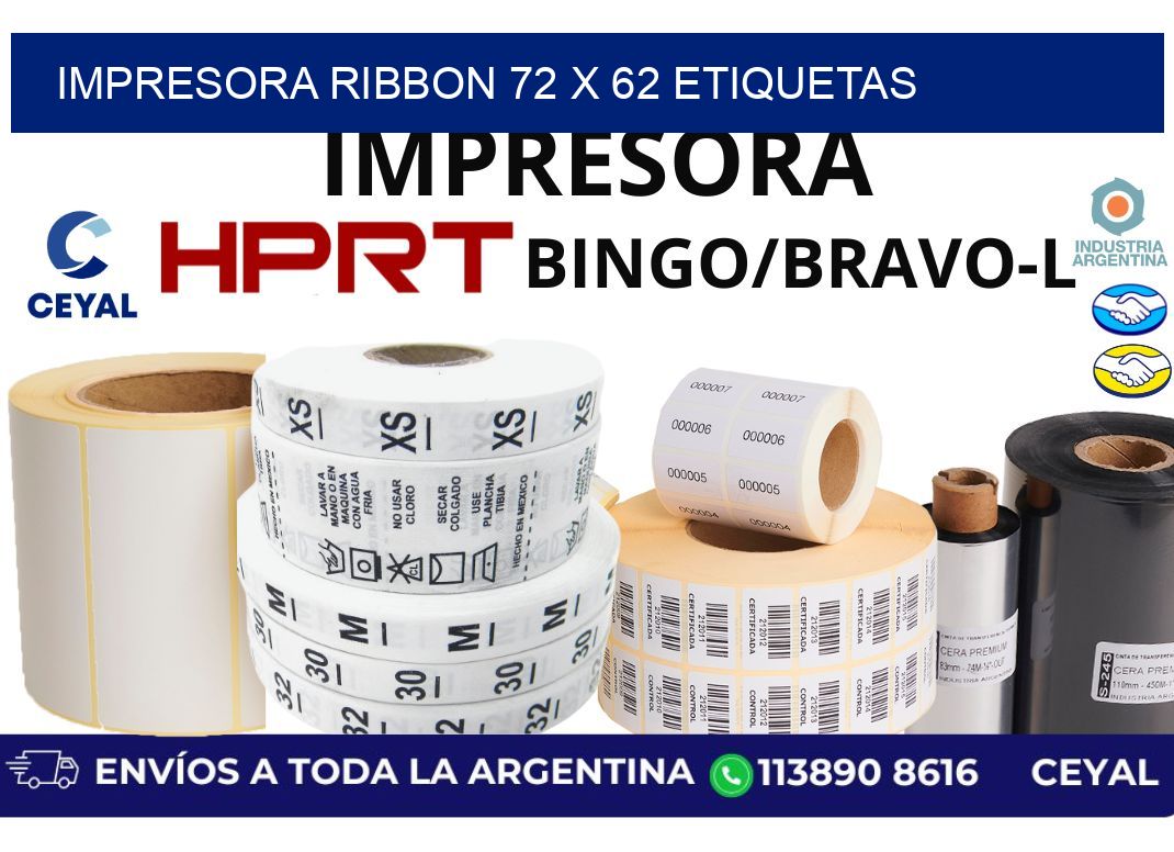 impresora ribbon 72 x 62 etiquetas