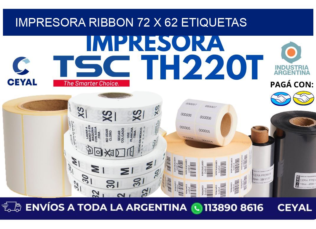 impresora ribbon 72 x 62 etiquetas