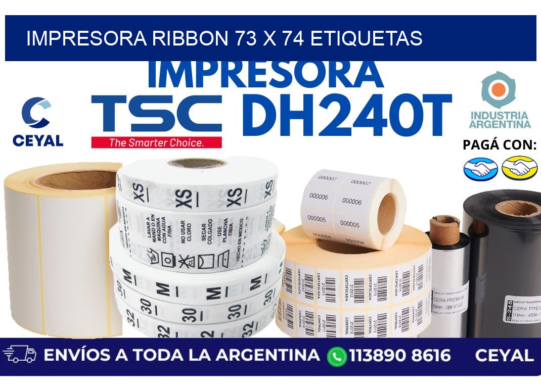 impresora ribbon 73 x 74 etiquetas