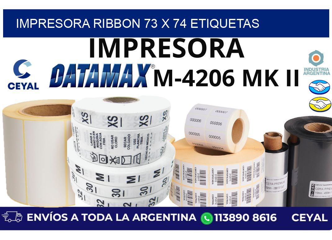 impresora ribbon 73 x 74 etiquetas