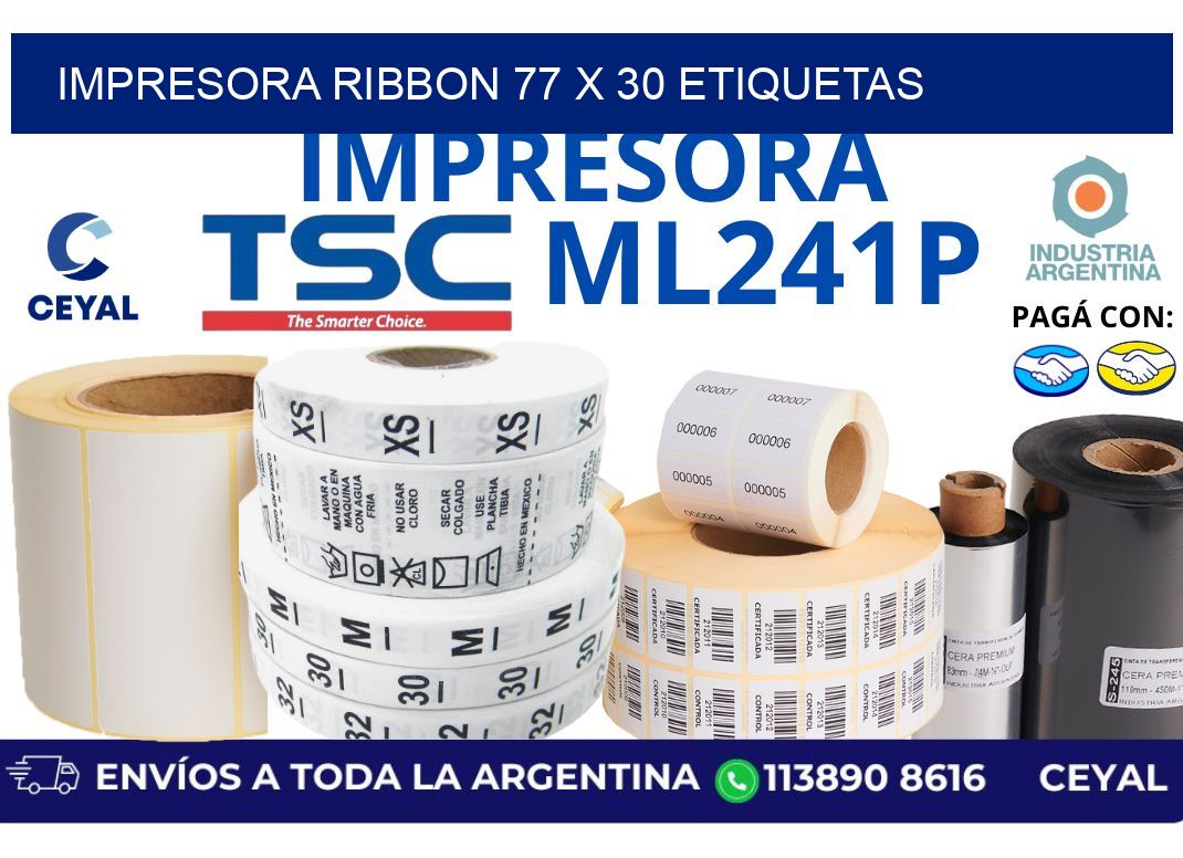 impresora ribbon 77 x 30 etiquetas