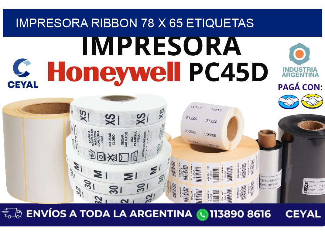 impresora ribbon 78 x 65 etiquetas