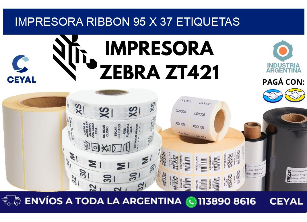 impresora ribbon 95 x 37 etiquetas