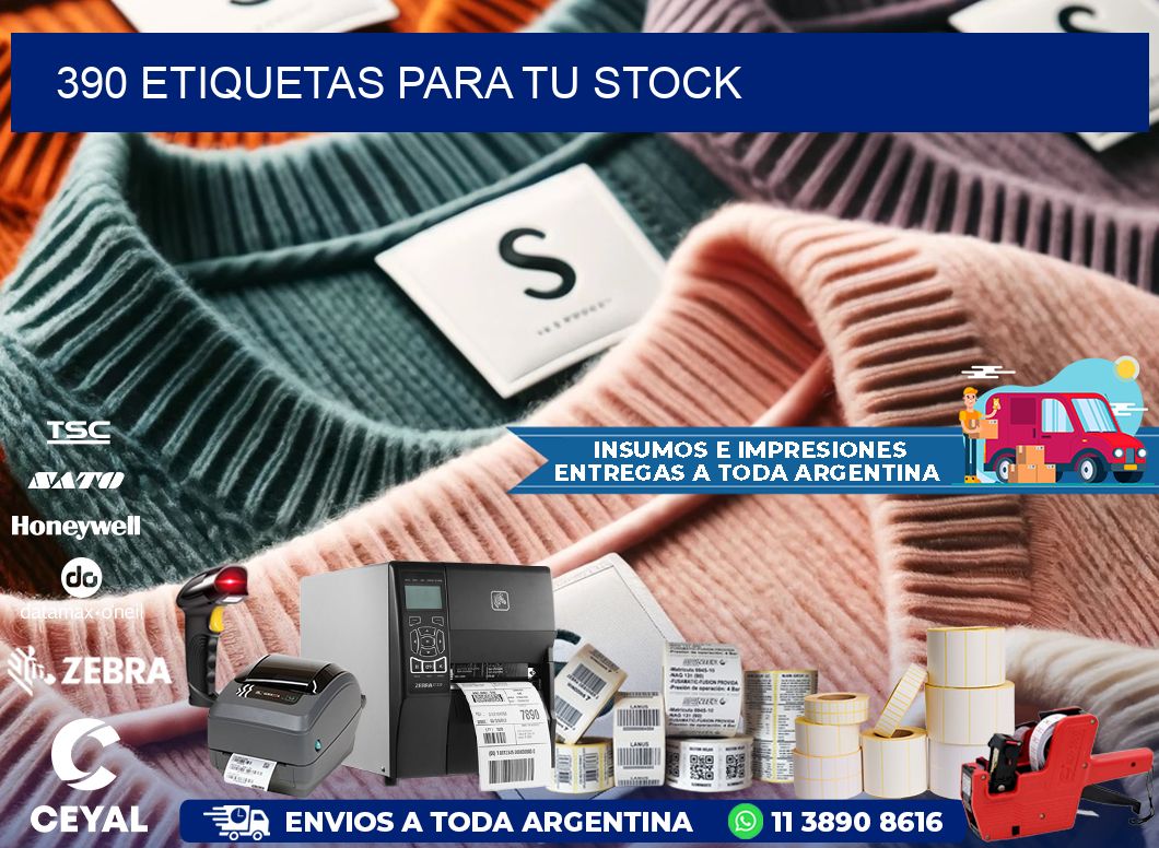 390 etiquetas para tu stock