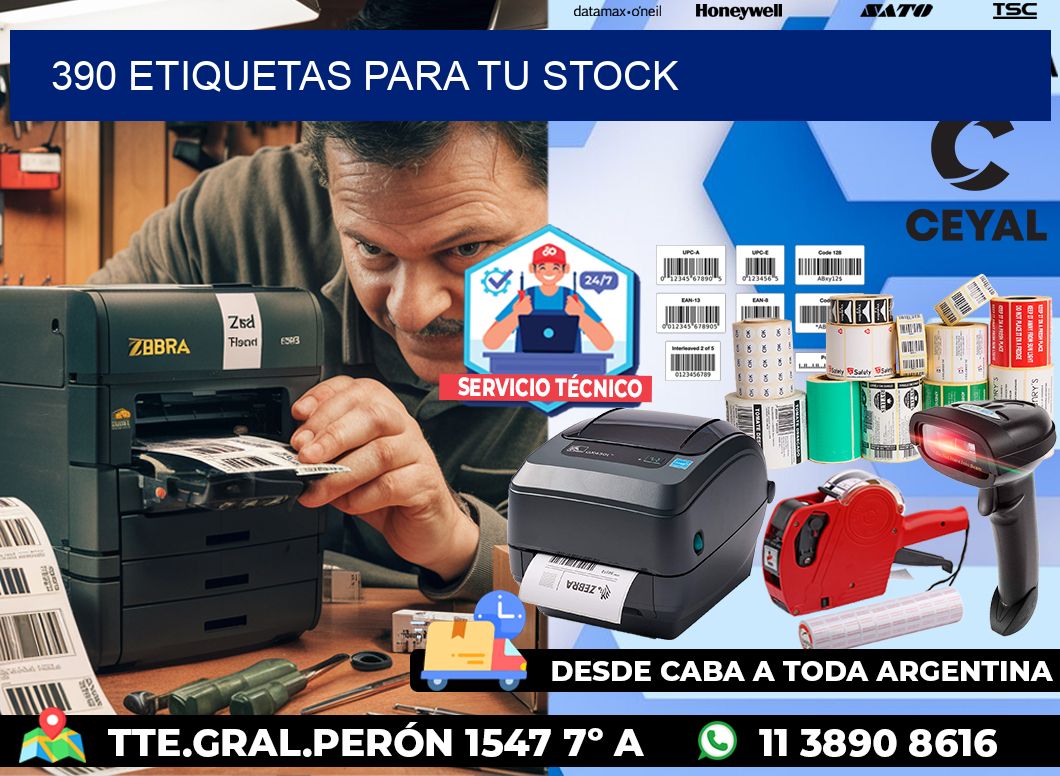 390 etiquetas para tu stock