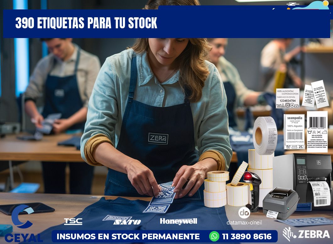 390 etiquetas para tu stock