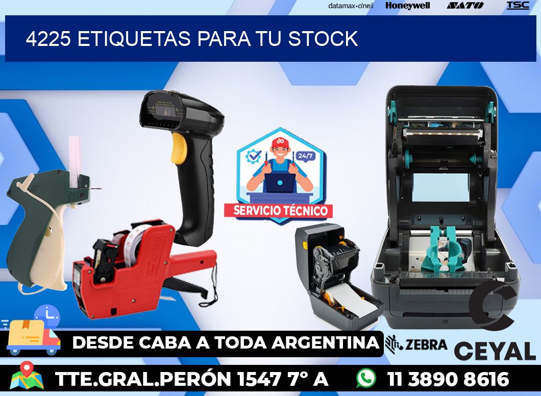 4225 etiquetas para tu stock