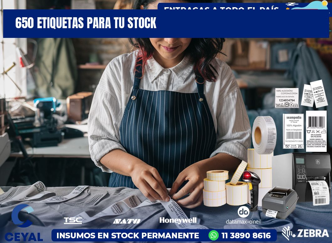 650 etiquetas para tu stock