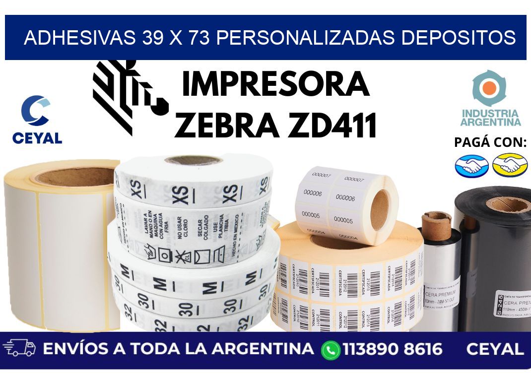 adhesivas 39 x 73 personalizadas depositos