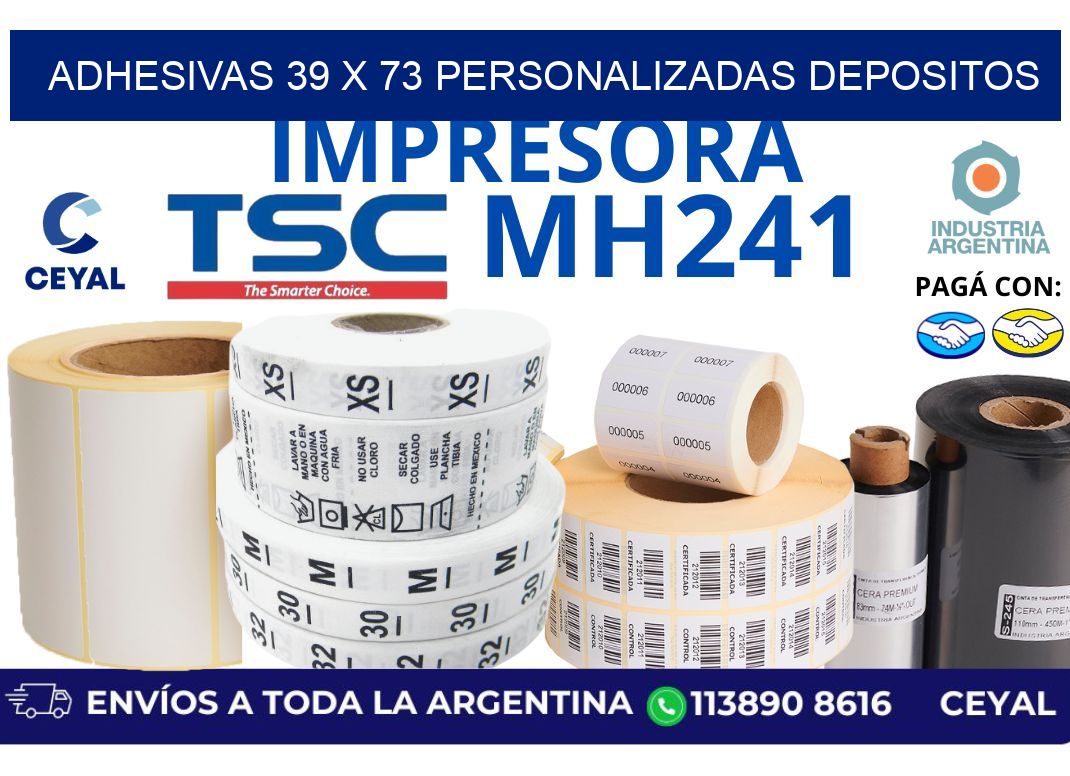 adhesivas 39 x 73 personalizadas depositos