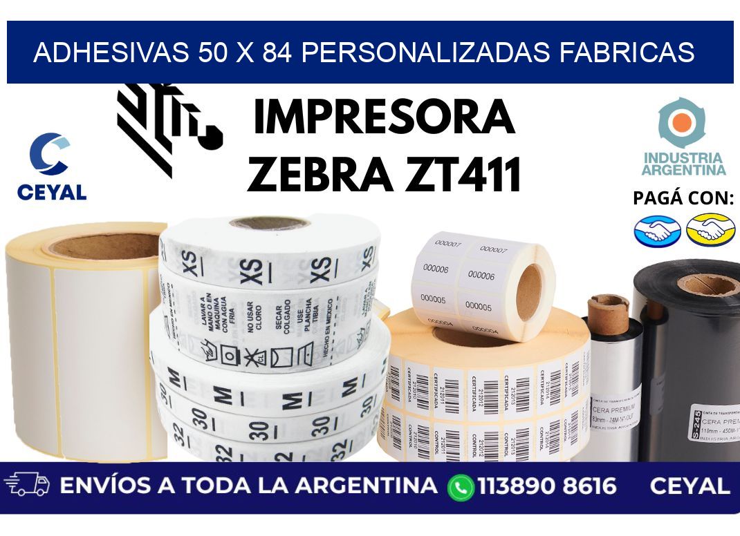 adhesivas 50 x 84 personalizadas fabricas