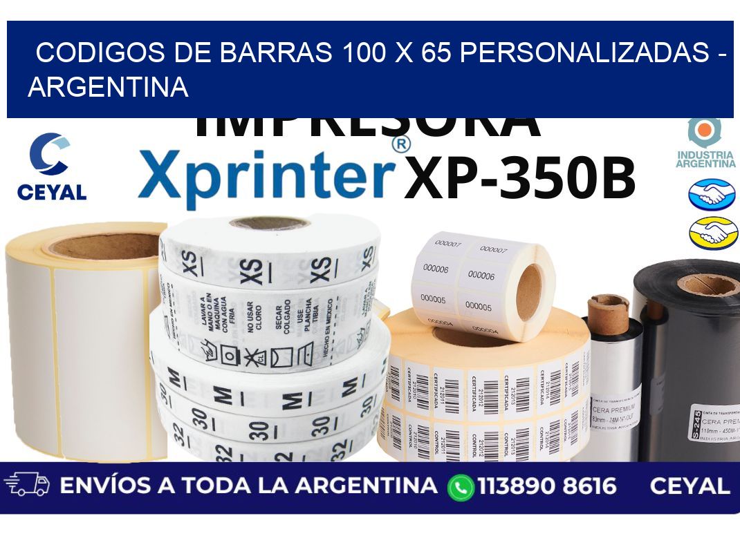 codigos de barras 100 x 65 personalizadas - Argentina