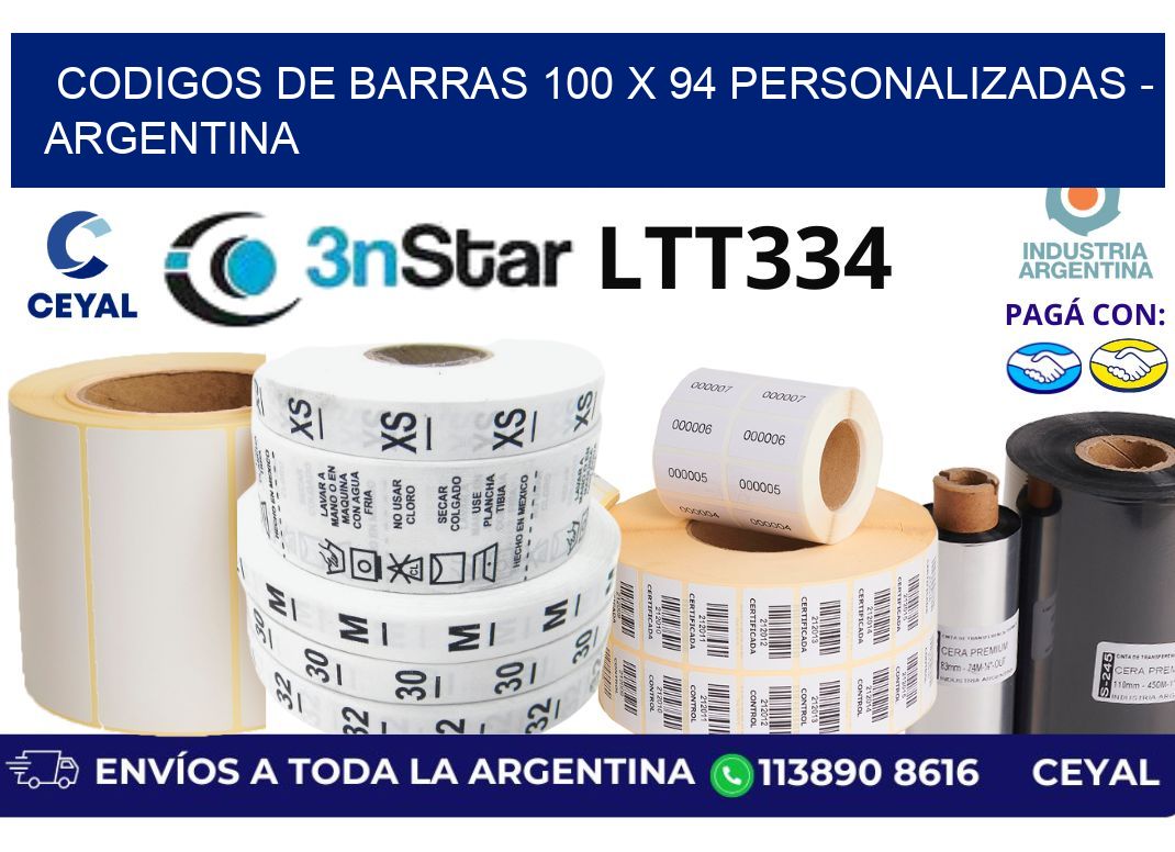 codigos de barras 100 x 94 personalizadas - Argentina