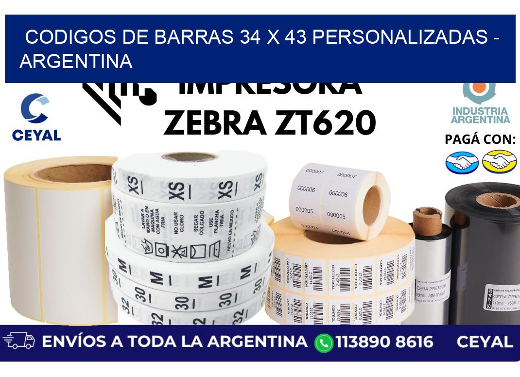 codigos de barras 34 x 43 personalizadas – Argentina