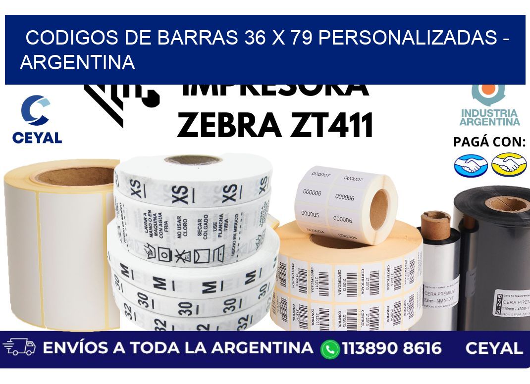 codigos de barras 36 x 79 personalizadas - Argentina