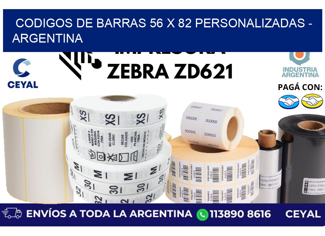 codigos de barras 56 x 82 personalizadas - Argentina