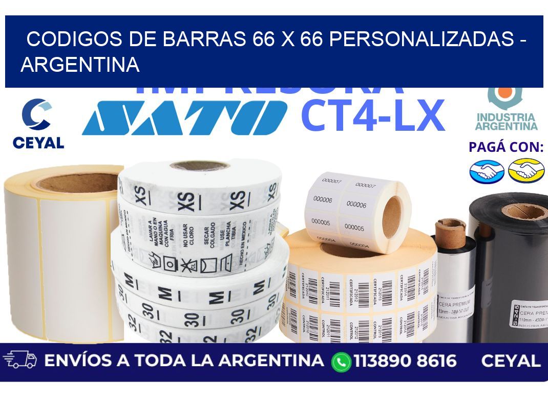 codigos de barras 66 x 66 personalizadas - Argentina