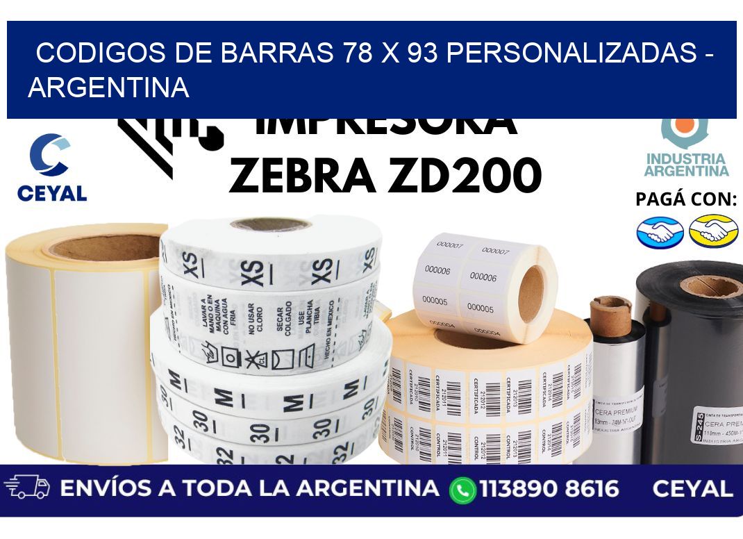 codigos de barras 78 x 93 personalizadas - Argentina