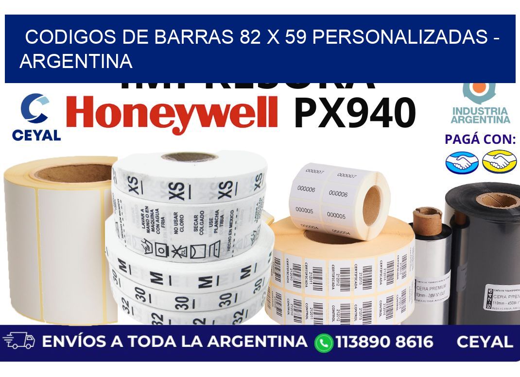 codigos de barras 82 x 59 personalizadas - Argentina