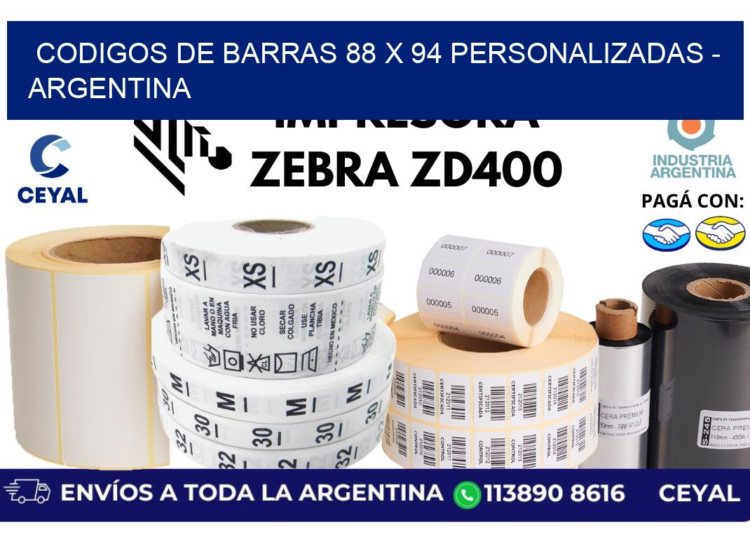 codigos de barras 88 x 94 personalizadas - Argentina