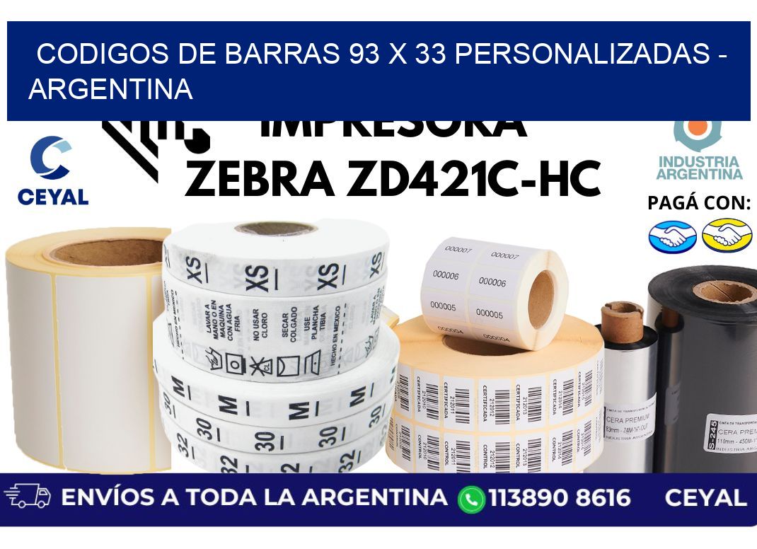 codigos de barras 93 x 33 personalizadas – Argentina