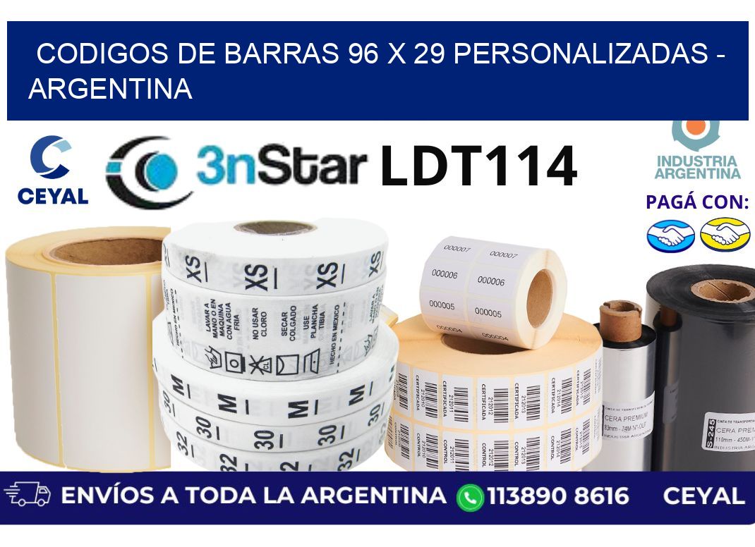 codigos de barras 96 x 29 personalizadas – Argentina