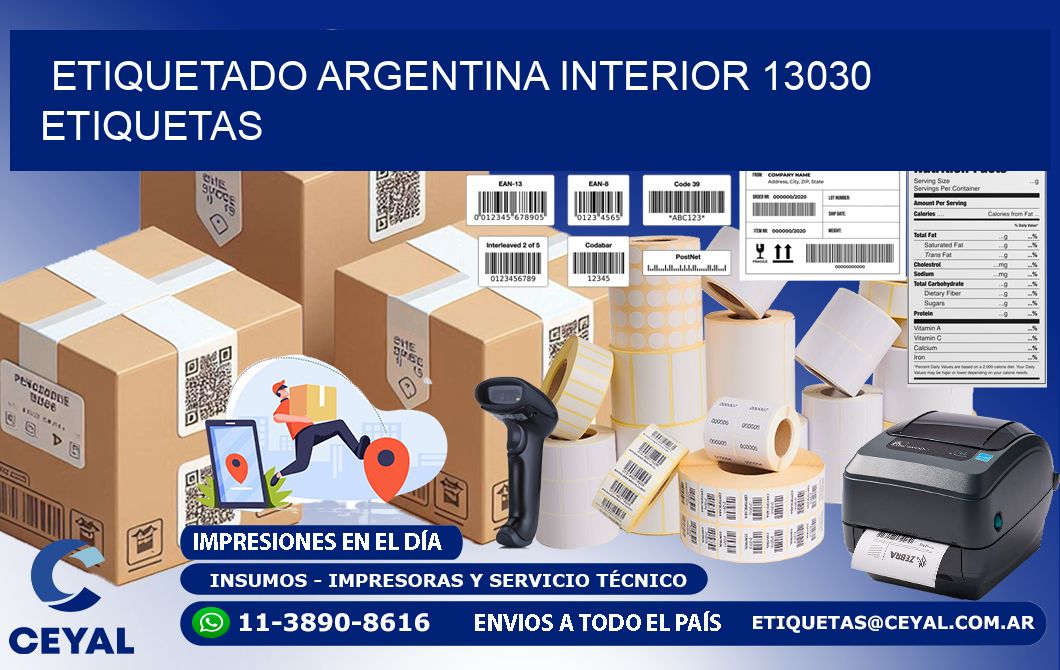 etiquetado argentina interior 13030 etiquetas