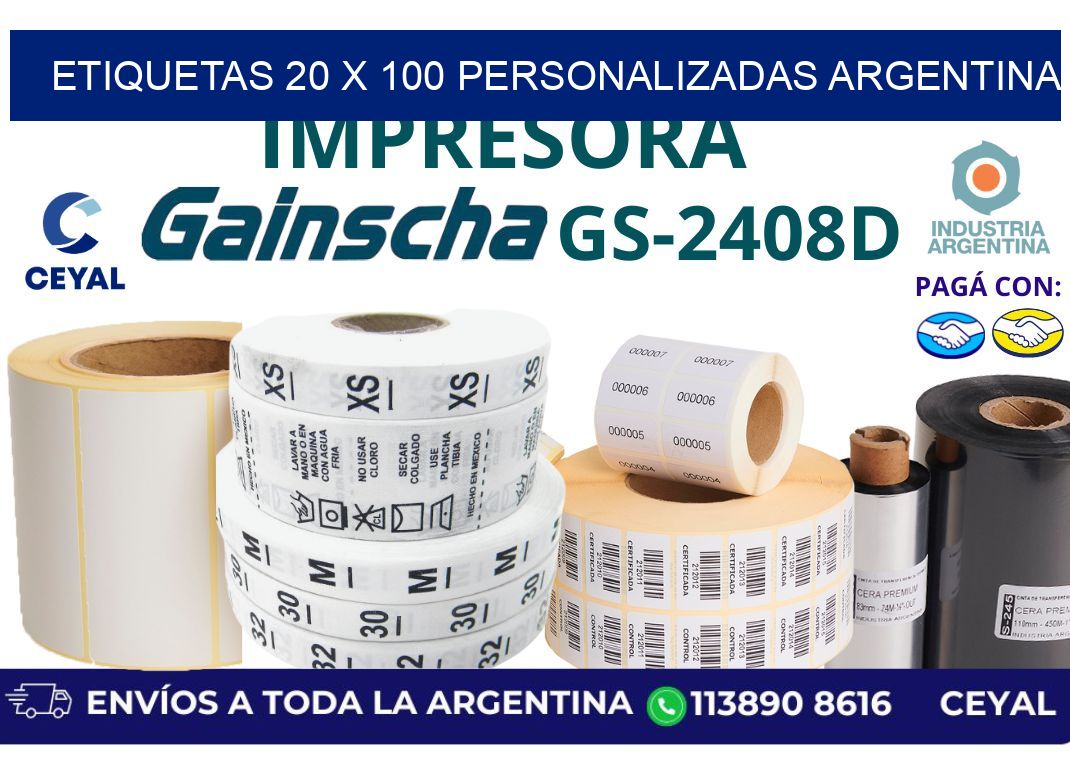 etiquetas 20 x 100 personalizadas argentina