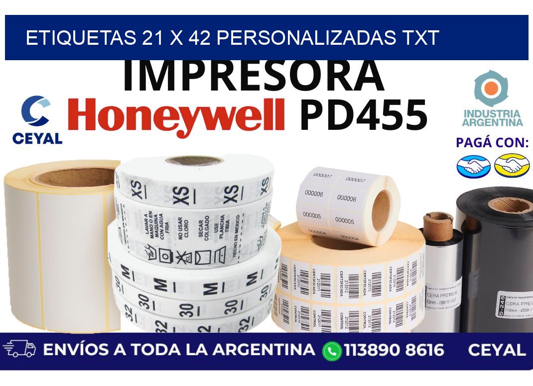 etiquetas 21 x 42 personalizadas txt