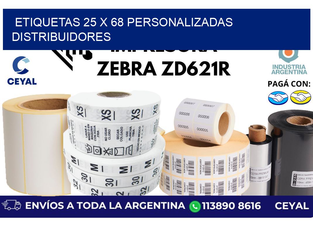 etiquetas 25 x 68 personalizadas distribuidores