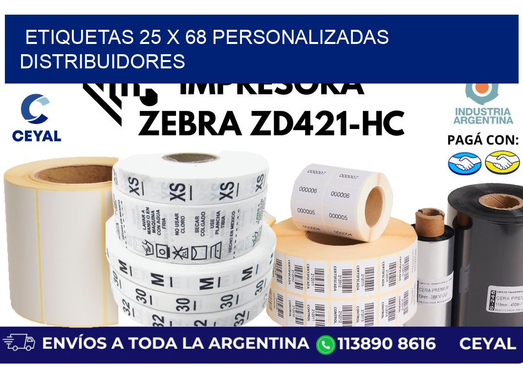 etiquetas 25 x 68 personalizadas distribuidores