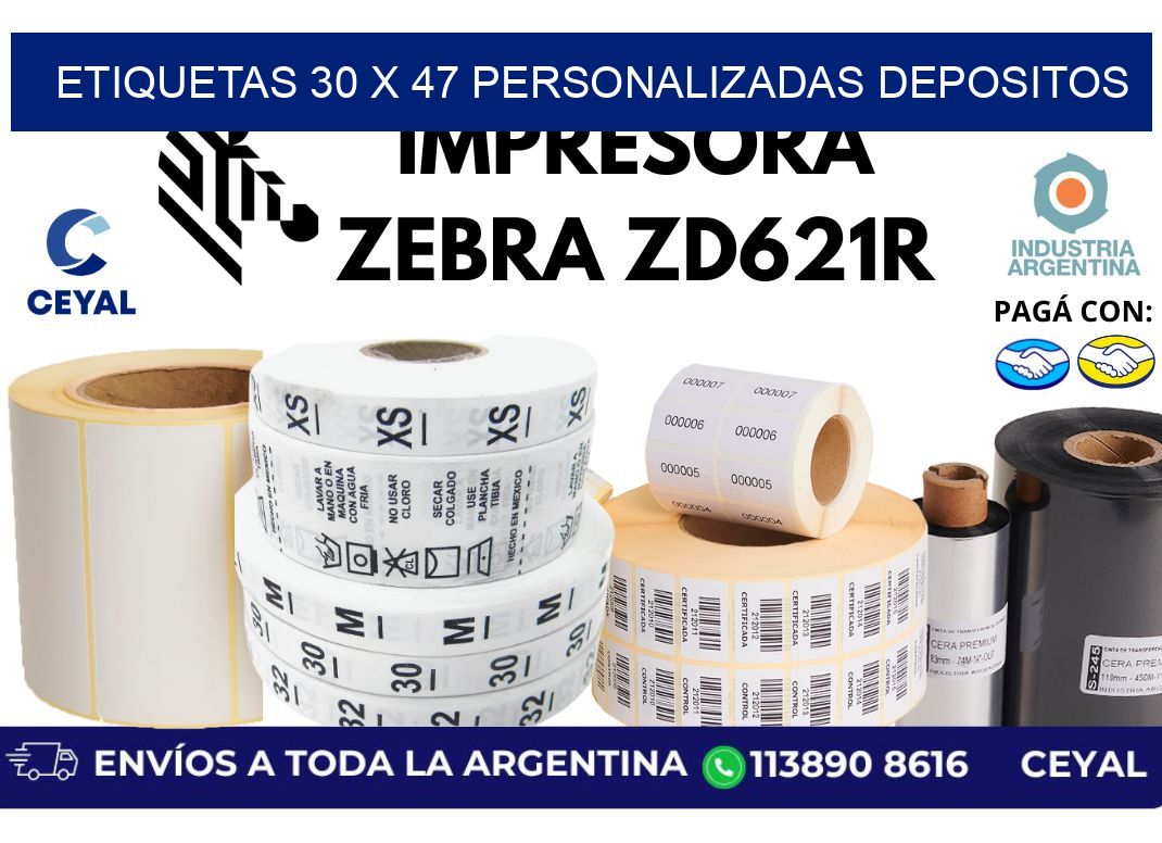 etiquetas 30 x 47 personalizadas depositos