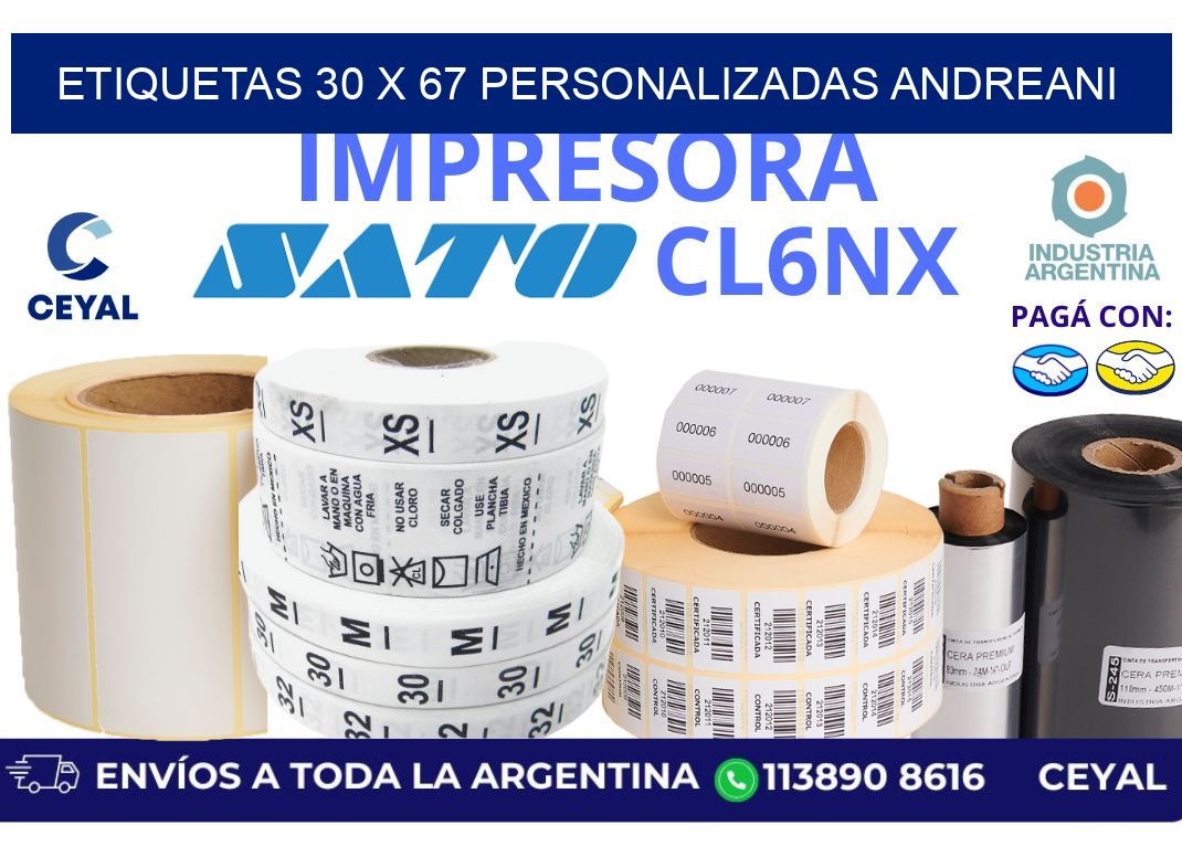 etiquetas 30 x 67 personalizadas andreani