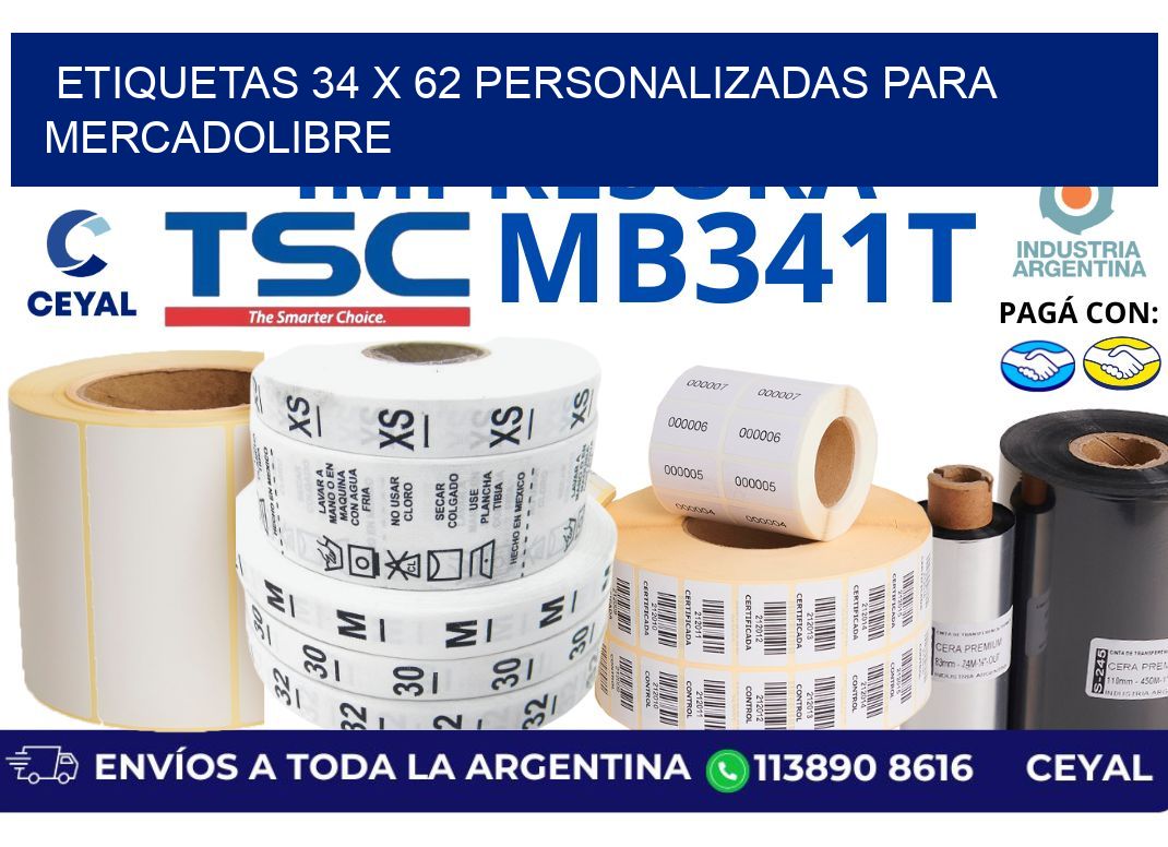 etiquetas 34 x 62 personalizadas para mercadolibre