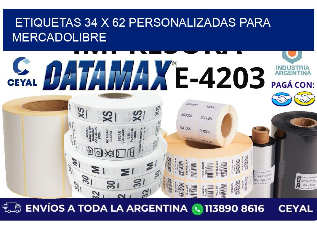 etiquetas 34 x 62 personalizadas para mercadolibre