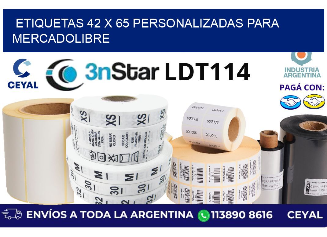 etiquetas 42 x 65 personalizadas para mercadolibre
