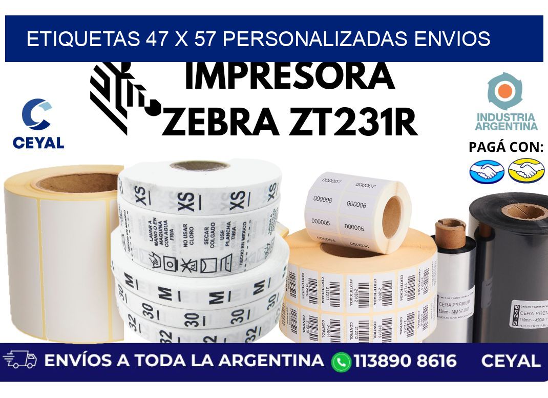 etiquetas 47 x 57 personalizadas envios