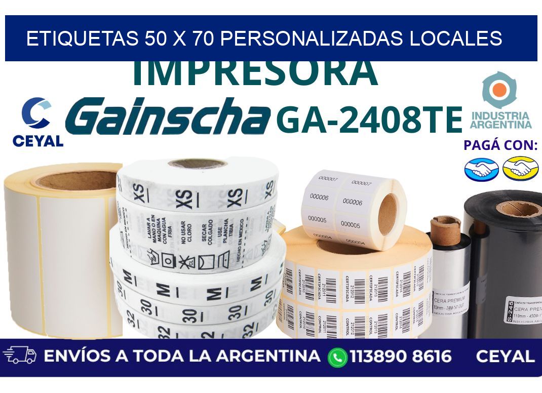 etiquetas 50 x 70 personalizadas locales