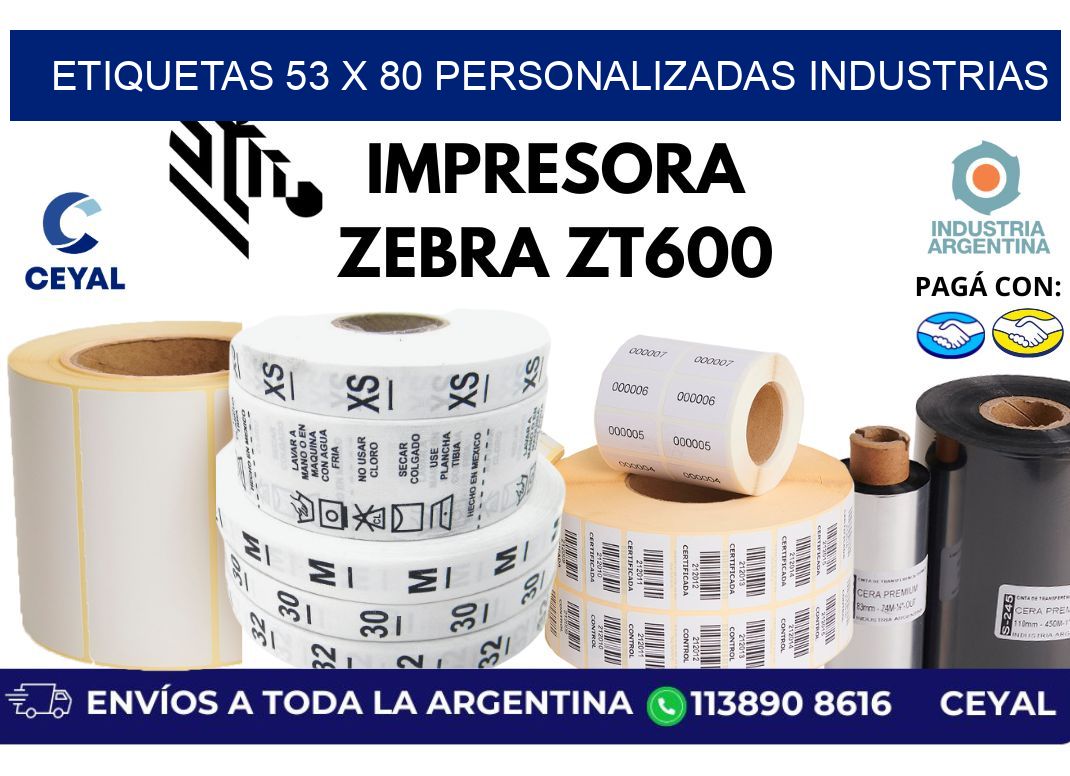 etiquetas 53 x 80 personalizadas industrias