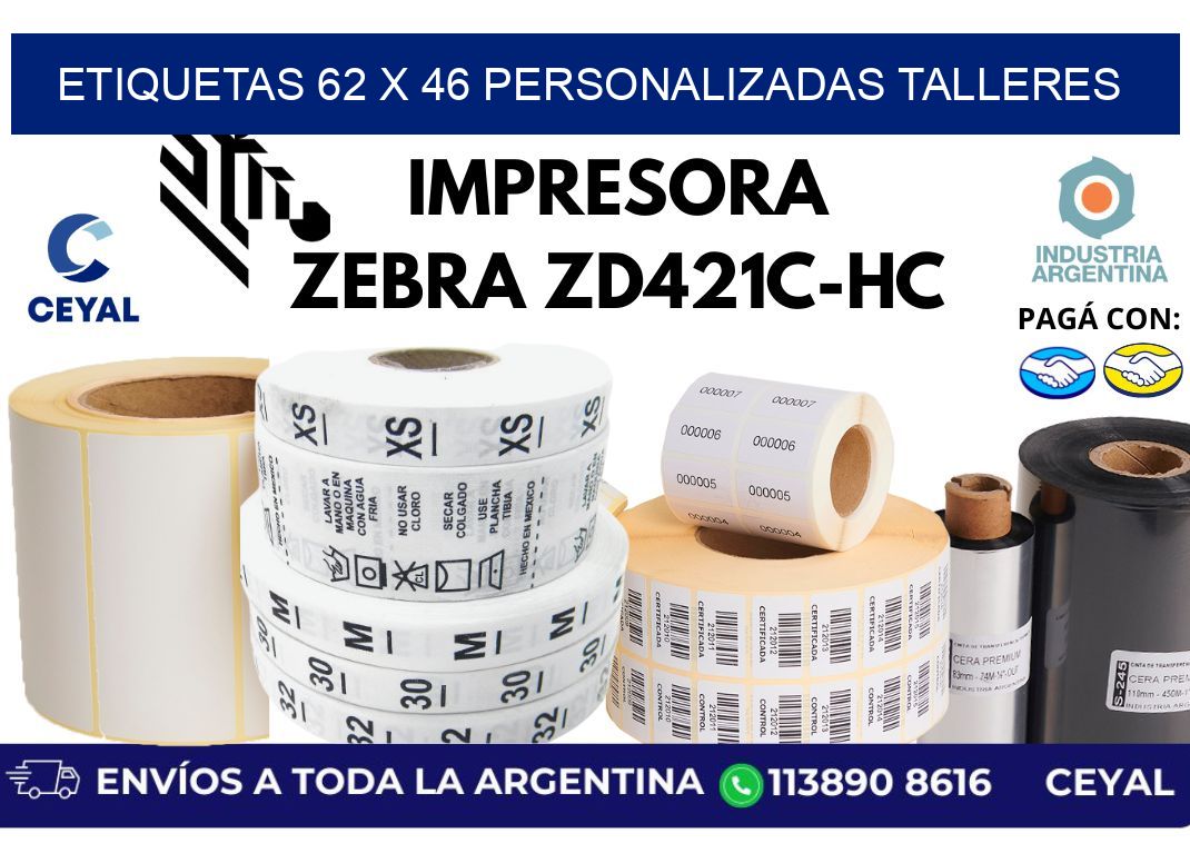 etiquetas 62 x 46 personalizadas talleres