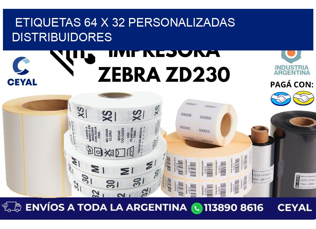 etiquetas 64 x 32 personalizadas distribuidores