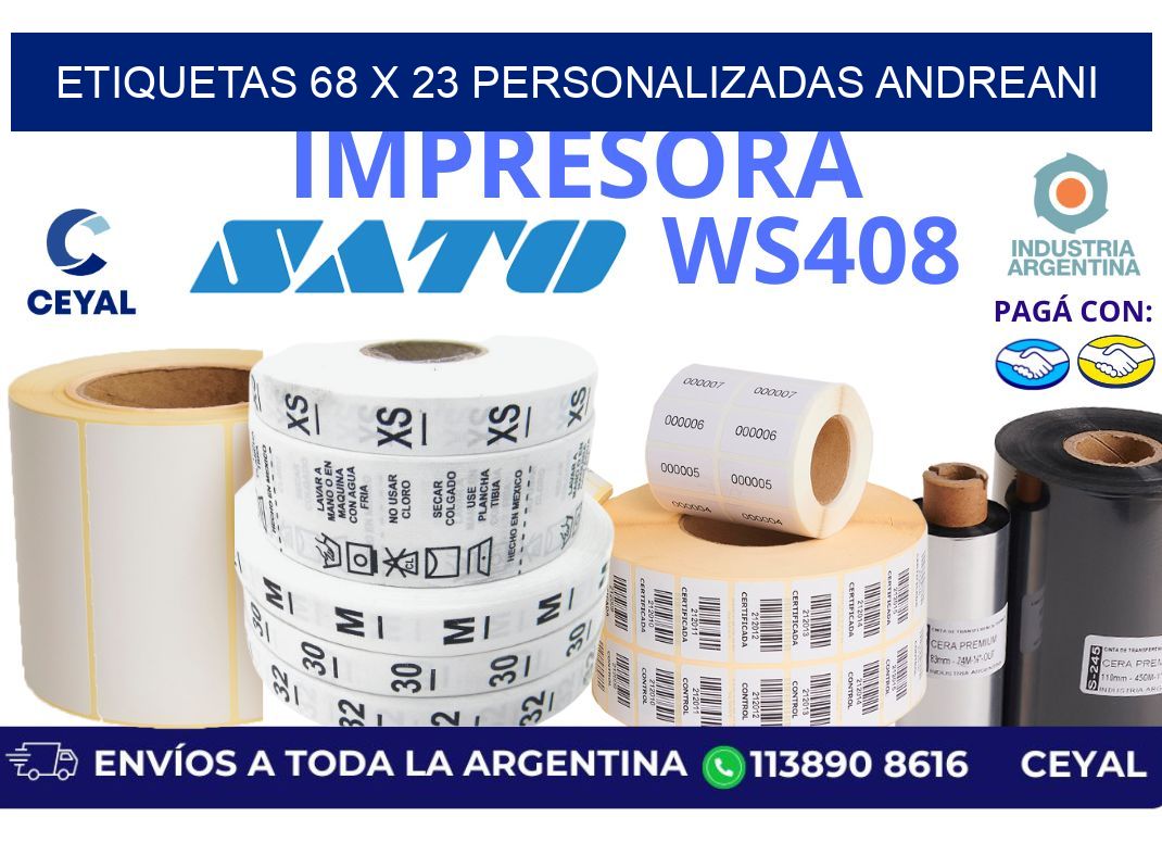 etiquetas 68 x 23 personalizadas andreani