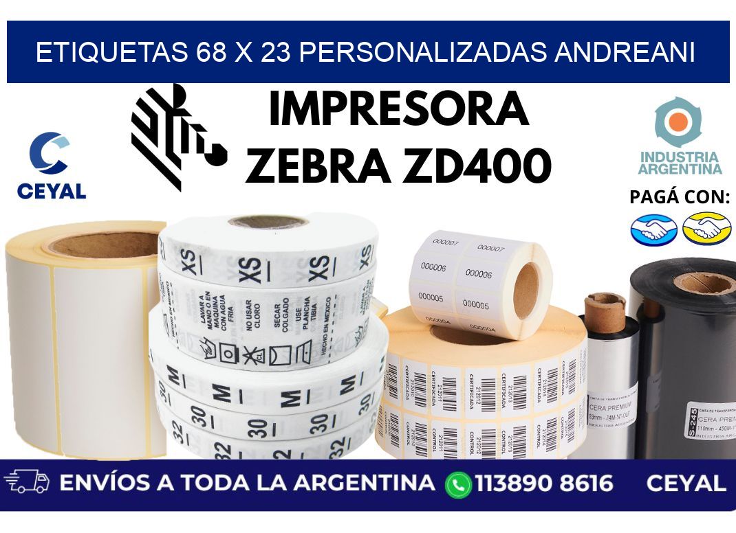 etiquetas 68 x 23 personalizadas andreani