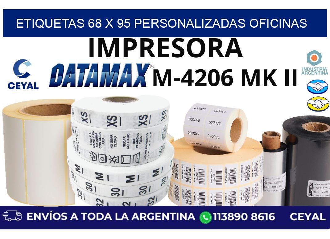 etiquetas 68 x 95 personalizadas oficinas