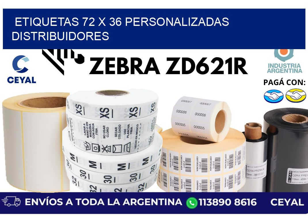 etiquetas 72 x 36 personalizadas distribuidores