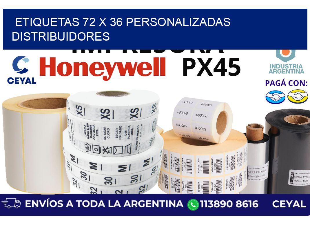 etiquetas 72 x 36 personalizadas distribuidores